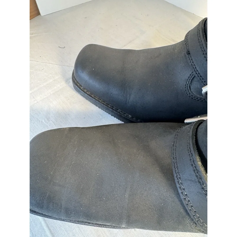 Harley Davidson Leather Motorcycle Strap Boots Pull On Size 8.5